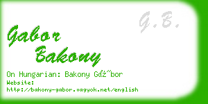 gabor bakony business card